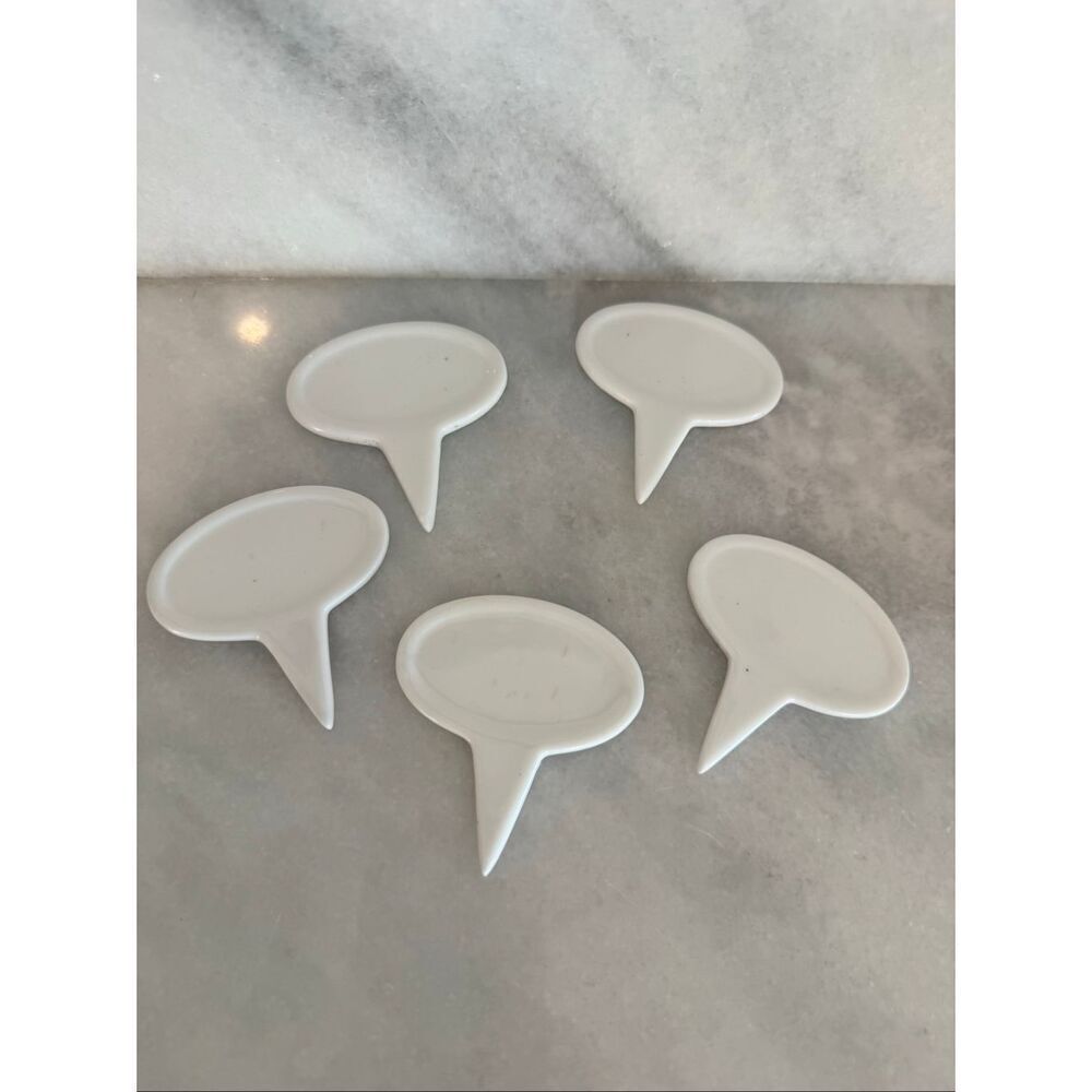 Crate & Barrel Home Porcelain Reusable Cheese Markers 6-Pc Set White OS